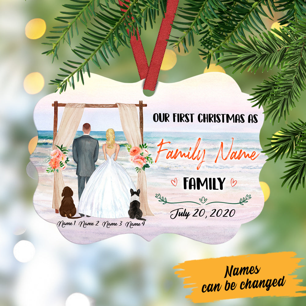 Personalized Our First Christmas Married as Mr and Mrs Ornament, First Christmas Married MDF Benelux Ornament - Thegiftio UK