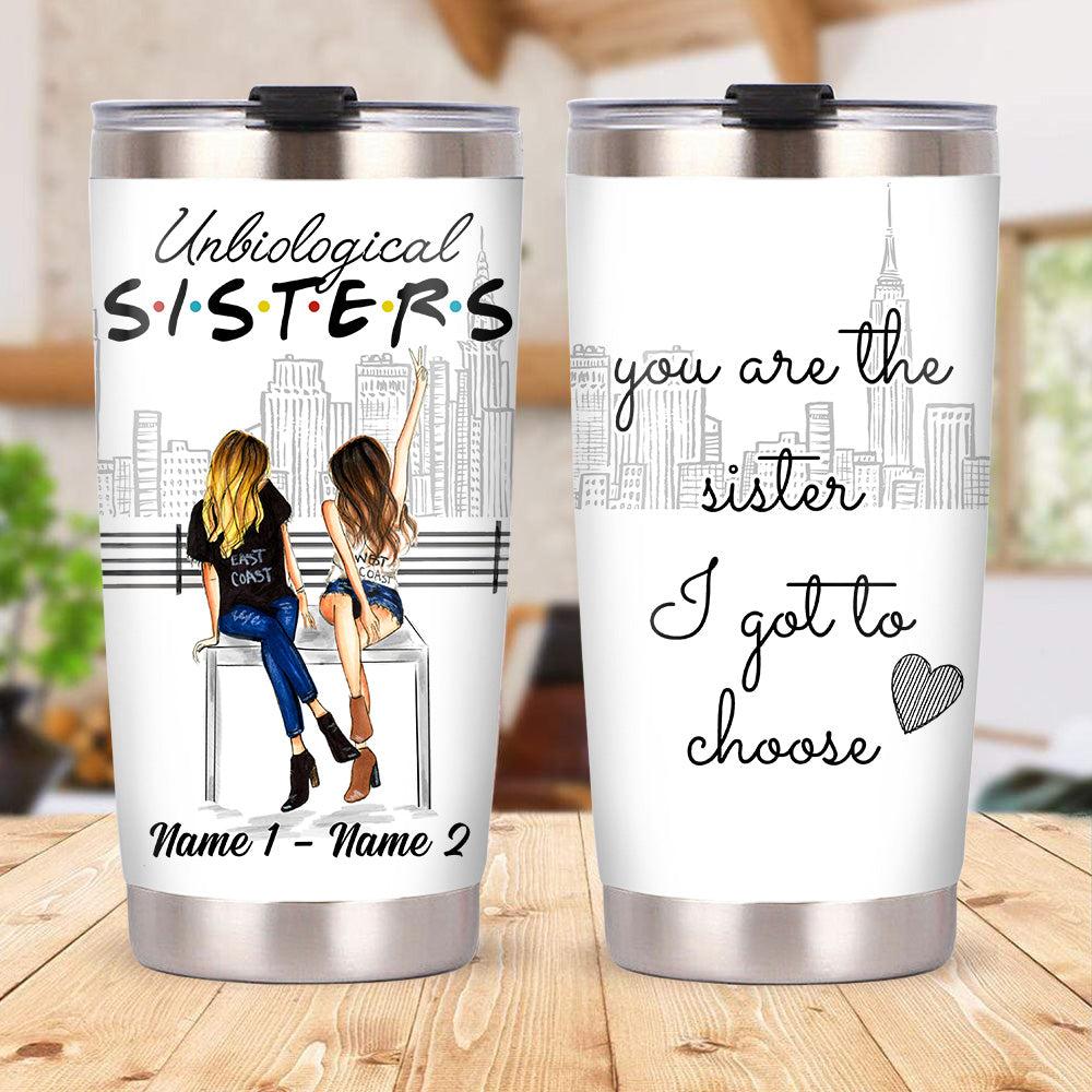 Personalized Not Sisters By Blood Girl Friends Steel Tumbler - Thegiftio