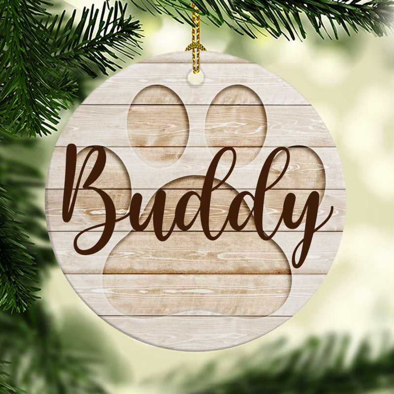 Personalized Name Paw, Christmas Ornaments, Custom Gift for Pet Lovers - Thegiftio UK