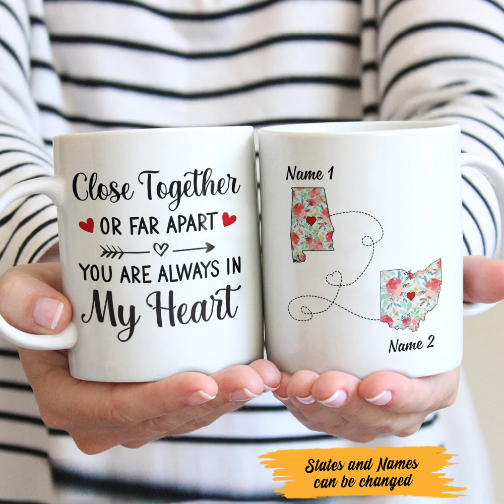Personalized Close Together Long Distance Mug