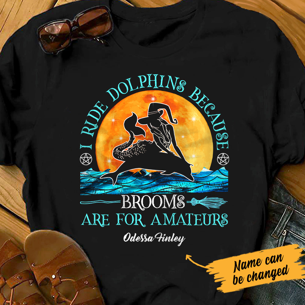 Personalized Mermaid Witch Brooms For Amateurs Halloween T Shirt