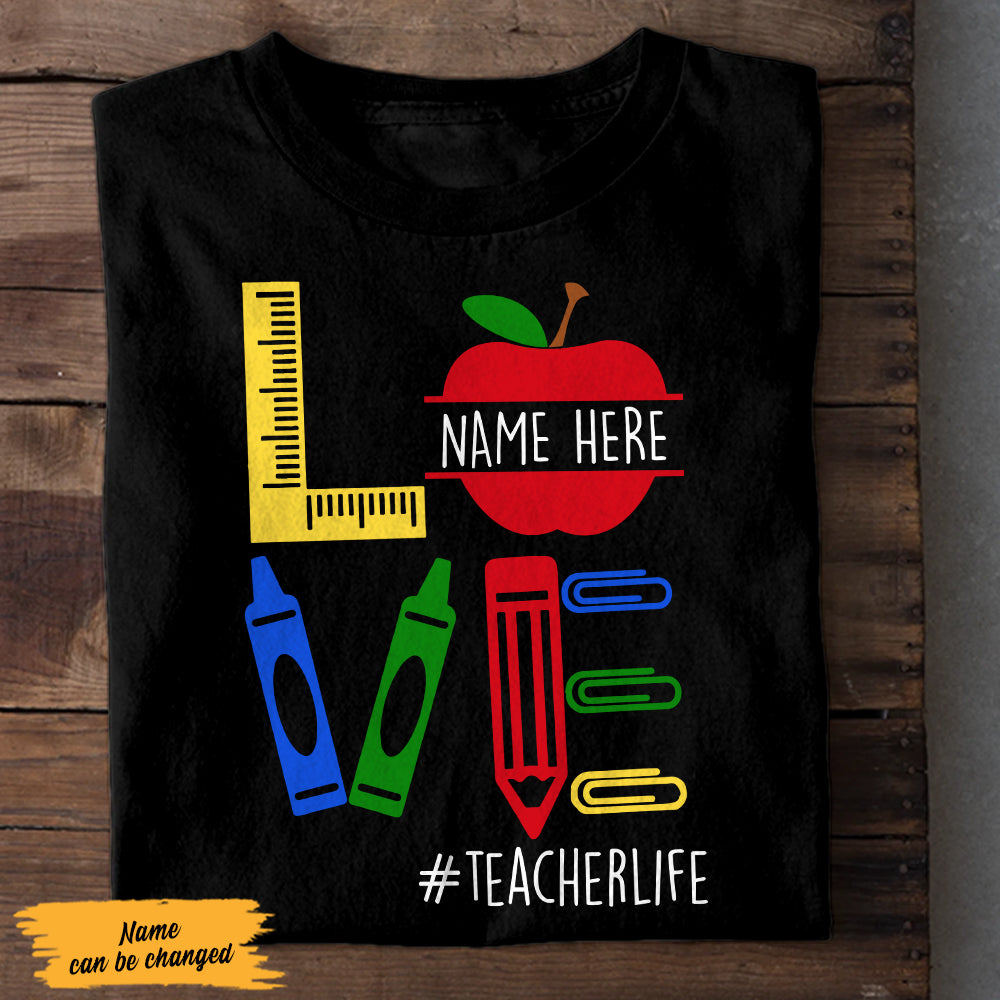 Personalized Teacher Love T Shirt