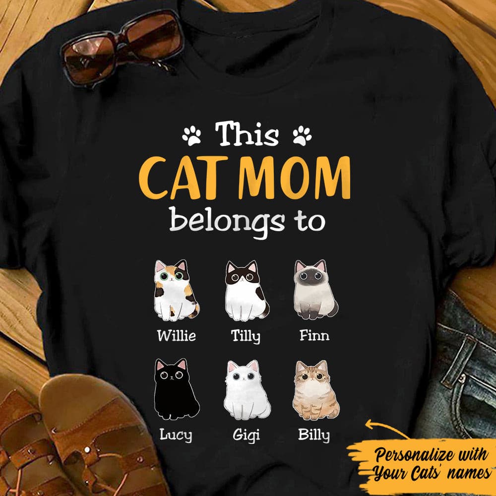 Personalized Cat Mom T Shirt - Thegiftio UK