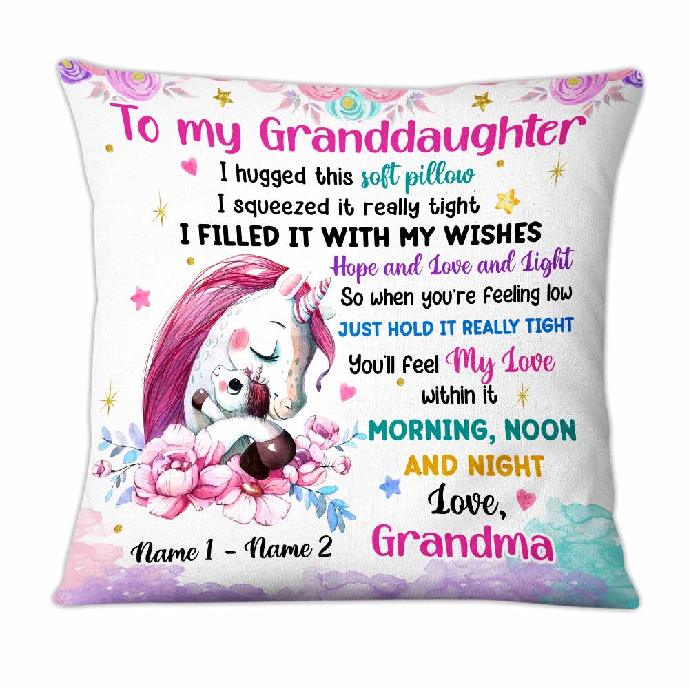 Personalized Unicorn Mom Grandma Son Daughter Grandson Granddaughter Pillow - Thegiftio