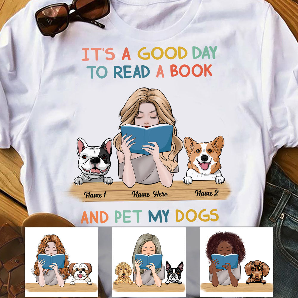 Personalized Dog Mom Book Reading T Shirt