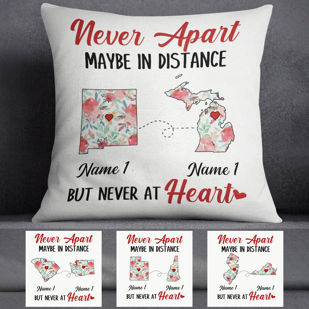Personalized Never Apart Long Distance Pillow - Thegiftio