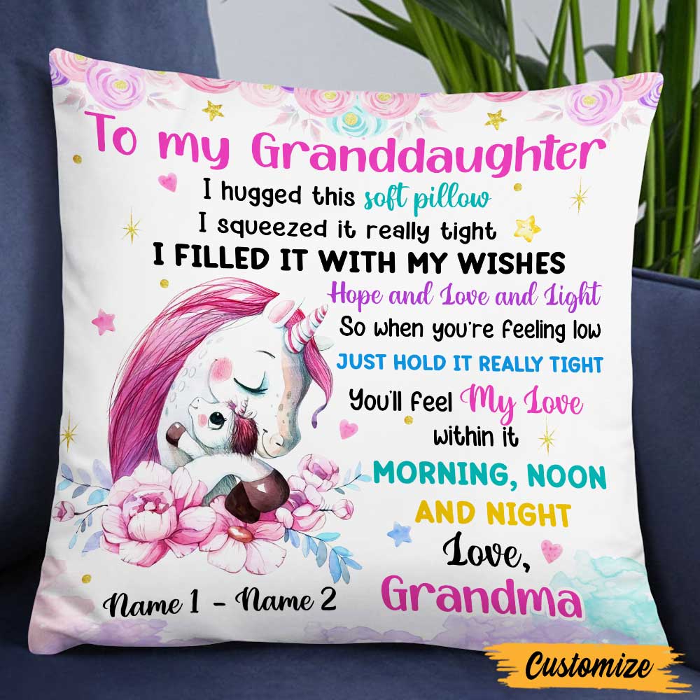 Personalized Unicorn Mom Grandma Son Daughter Grandson Granddaughter Pillow