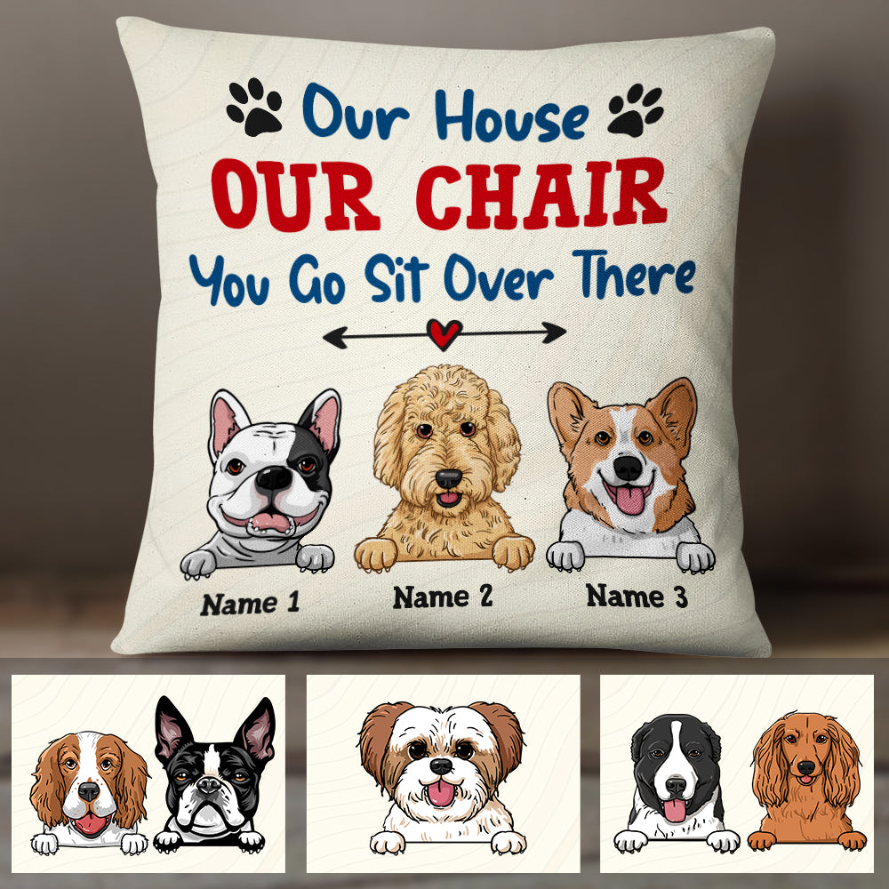 Personalized My House My Chair Dog Pillow - Thegiftio