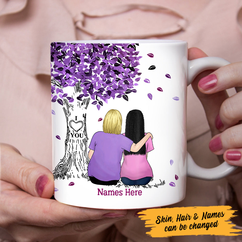 Personalized Mother With Daughter Tree Mug