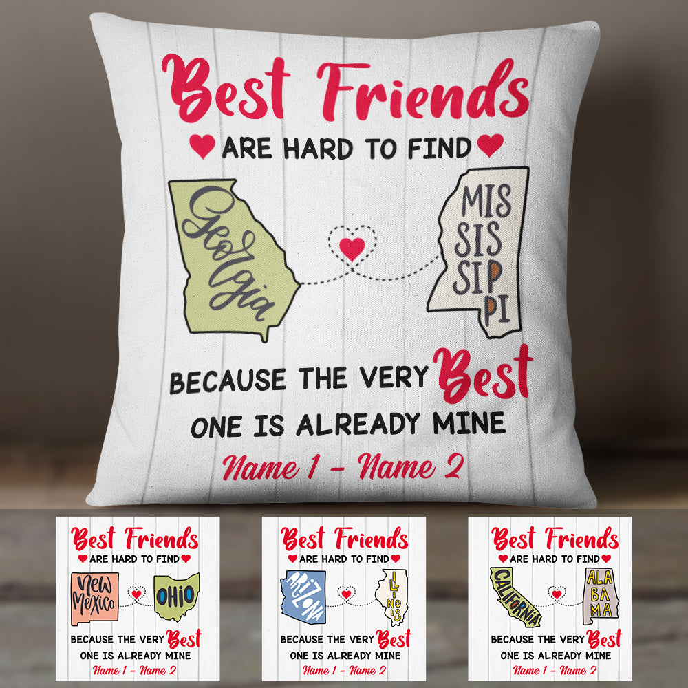 Personalized Best Friends Long Distance Pillow - Thegiftio
