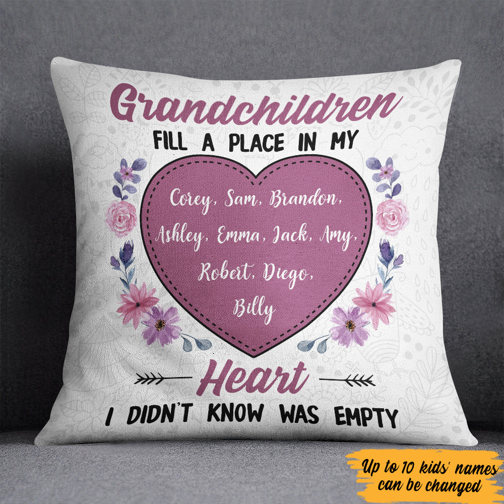 Personalized Grandchildren In My Heart  Pillow