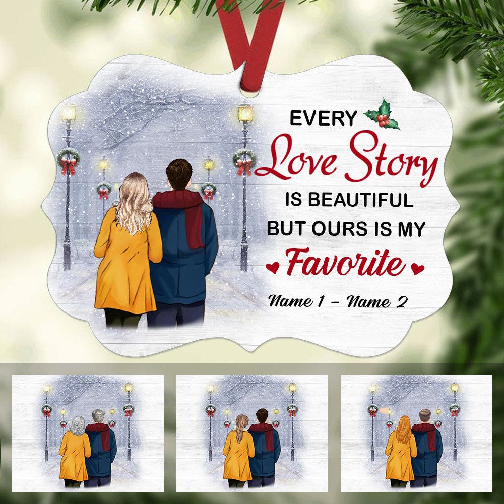 Personalized Christmas Gift For Wifey, Marriage, Couple Every Love Story Christmas MDF Benelux Ornament - Thegiftio UK