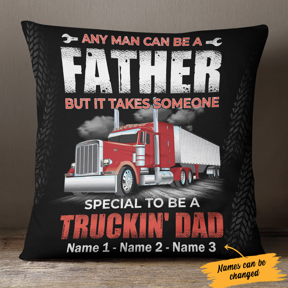 Personalized Dad Trucker FD Pillow - Thegiftio UK