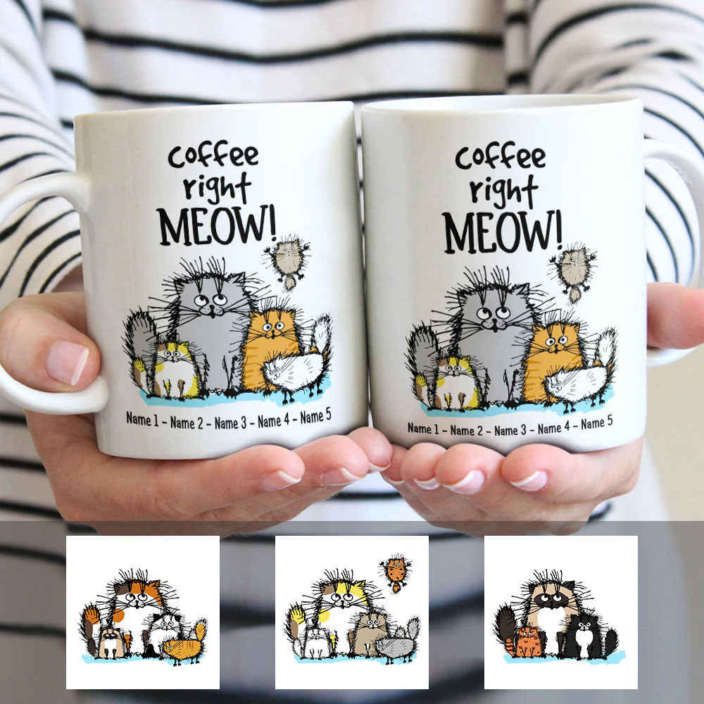 Personalized Coffee Right Meow Cat Mug - Thegiftio UK