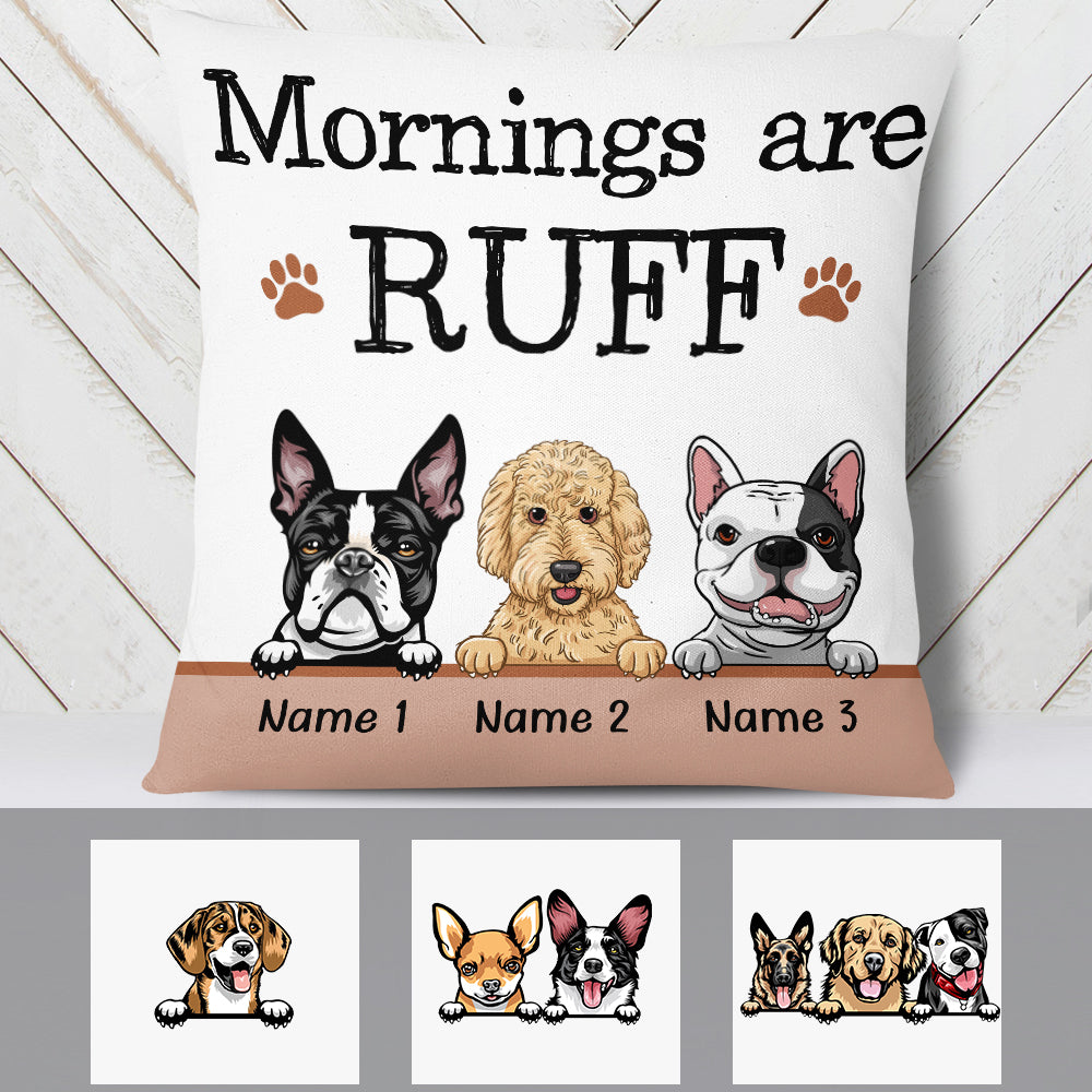 Personalized Dog Morning Ruff Pillow - Thegiftio UK