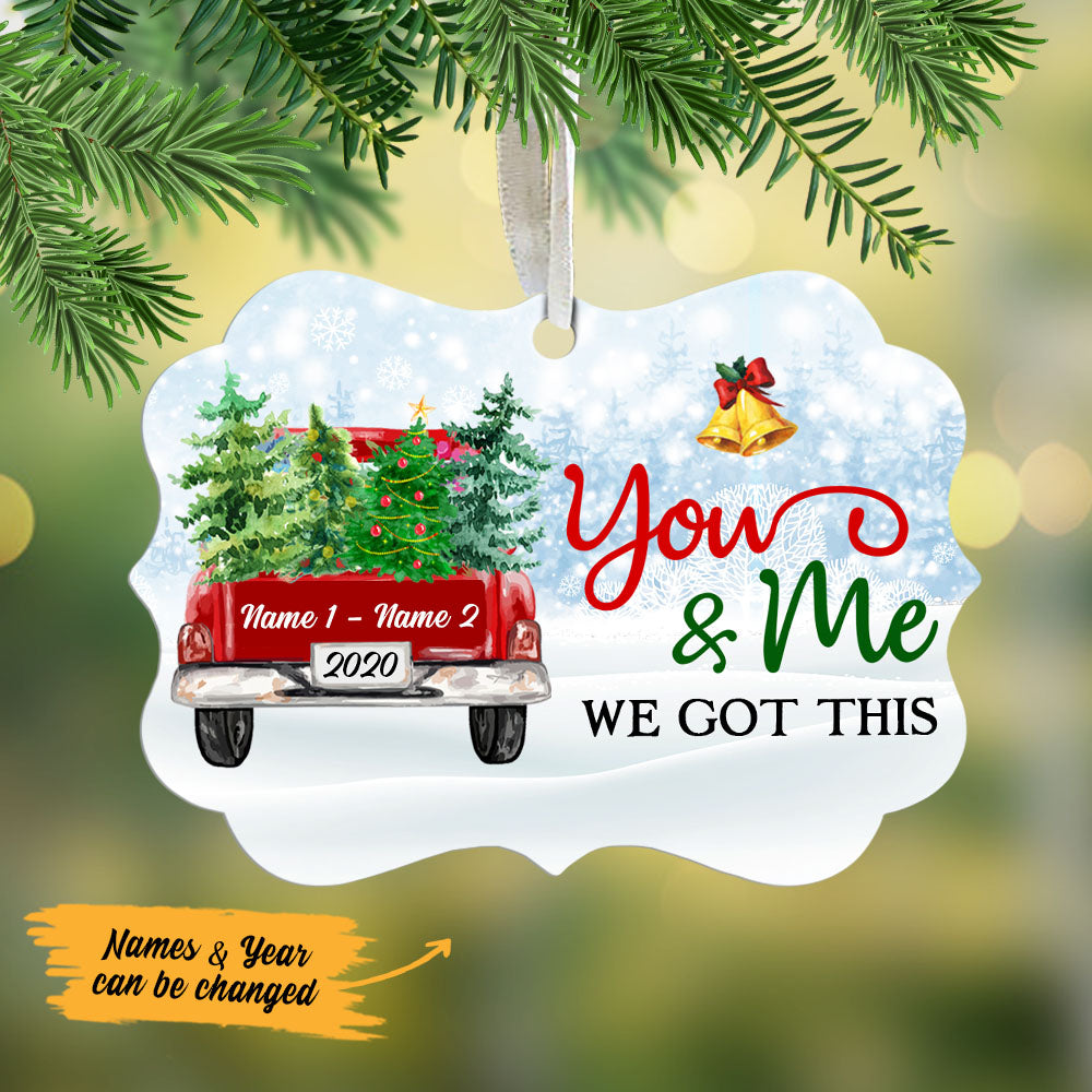 Personalized Christmas Gift For Married Couple, Christmas Vibes, Gift For Him Husband, You And Me We Got This Benelux Ornament - Thegiftio