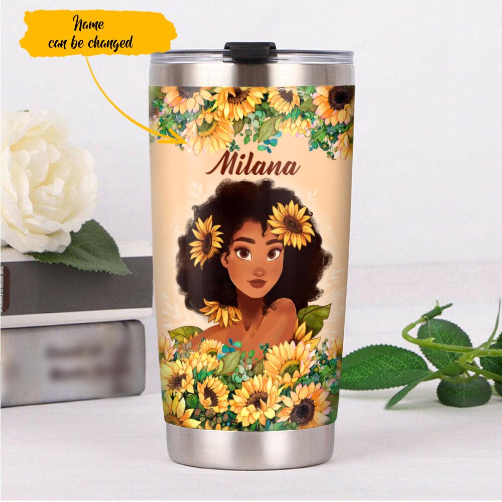 Personalized BWA Sunflower Steel Tumbler