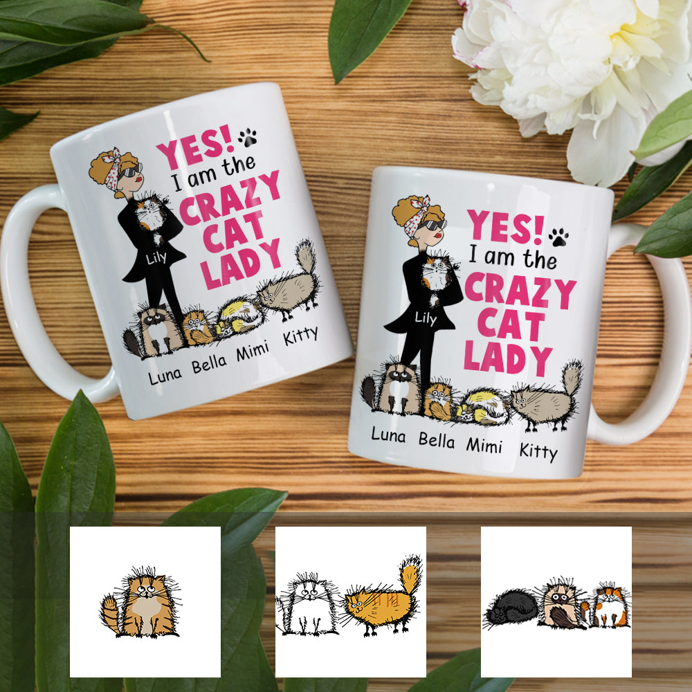 Personalized Crazy Cat Lady Mug - Thegiftio UK