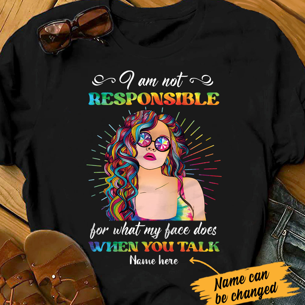 Personalized Hippie Girl Not Responsible T Shirt - Thegiftio