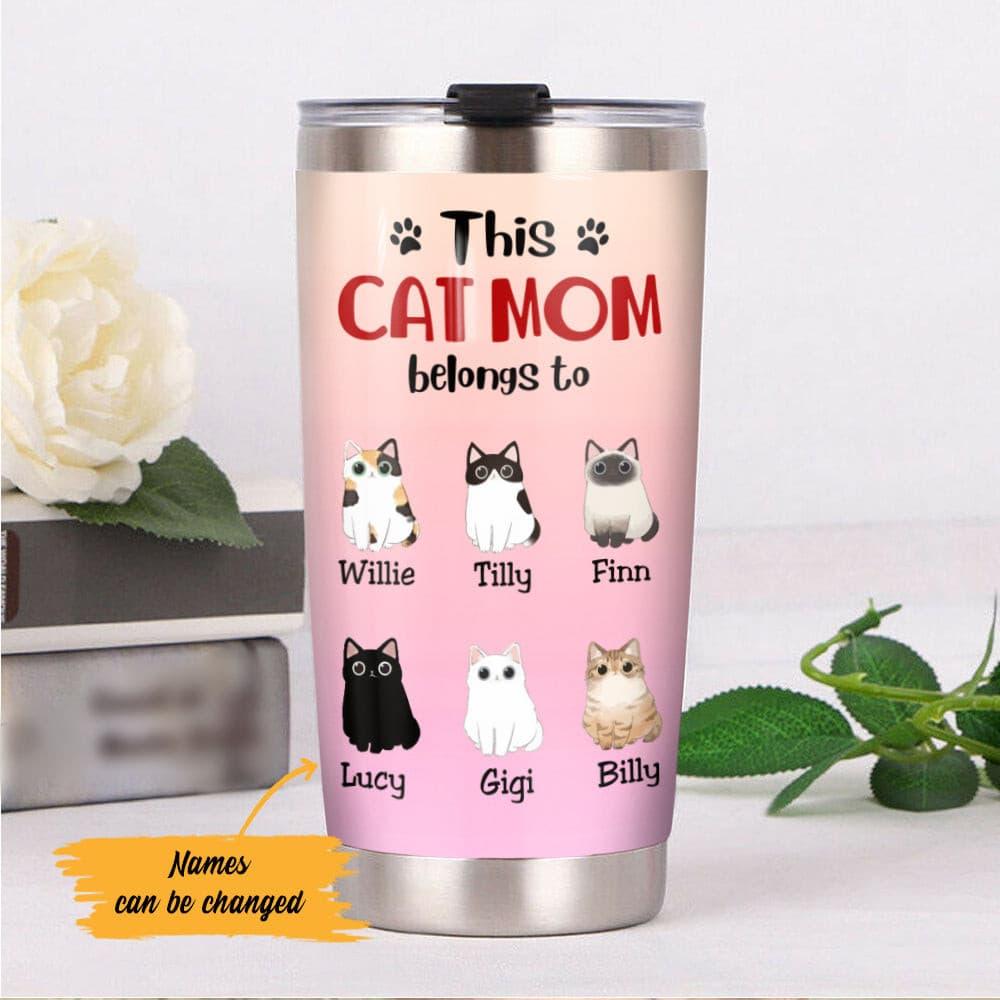 Personalized Cat Mom Steel Tumbler