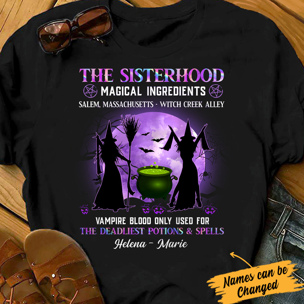 Personalized Witch Friends Magical Sisterhood T Shirt - Thegiftio