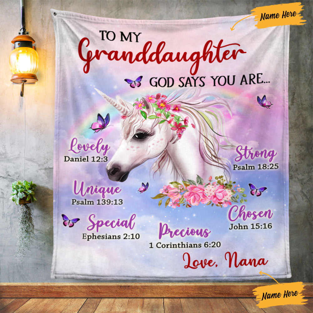 Personalized Unicorn Grandma God Says You Are Blanket