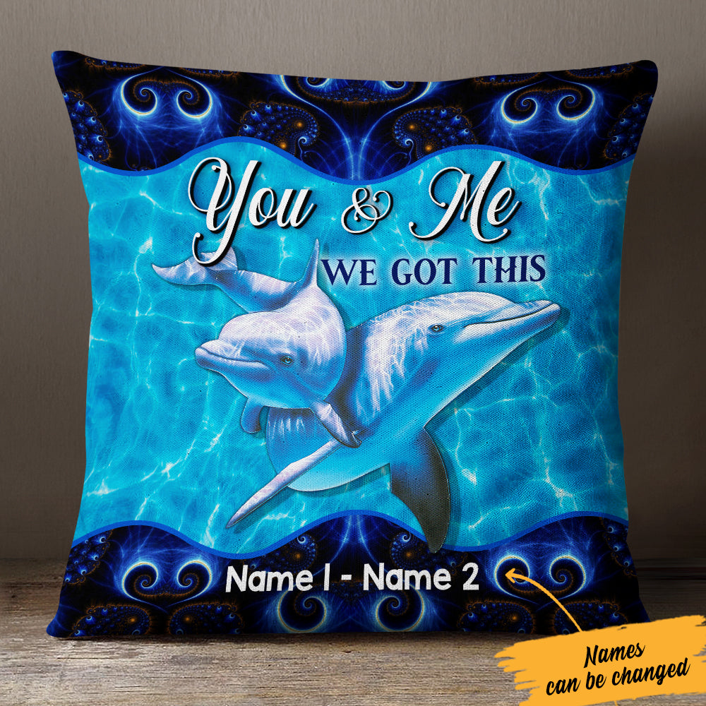 Personalized Dolphin Love Couple Pillow TID - Thegiftio UK
