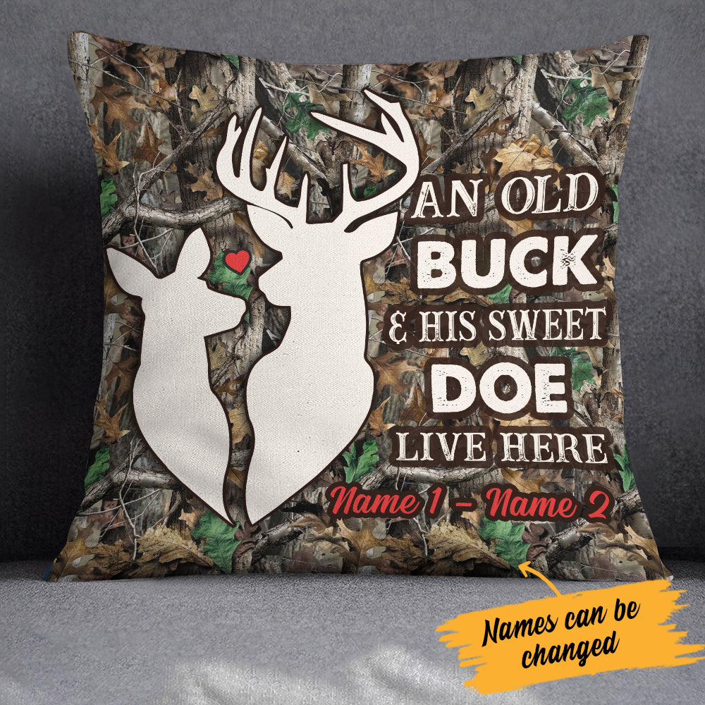 Personalized Hunting Deer Couple Valentine Pillow TID - Thegiftio UK