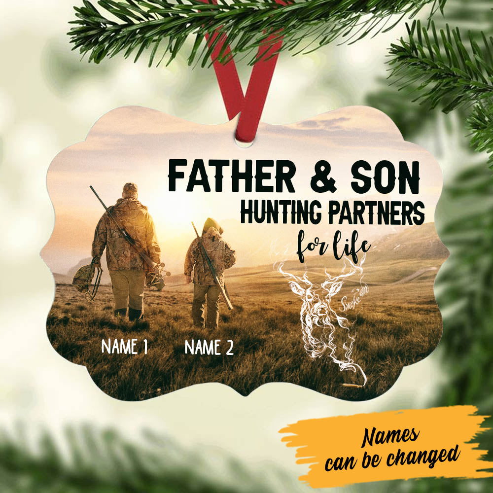 Personalized Father And Son Hunting Partners Benelux Ornament - Thegiftio UK