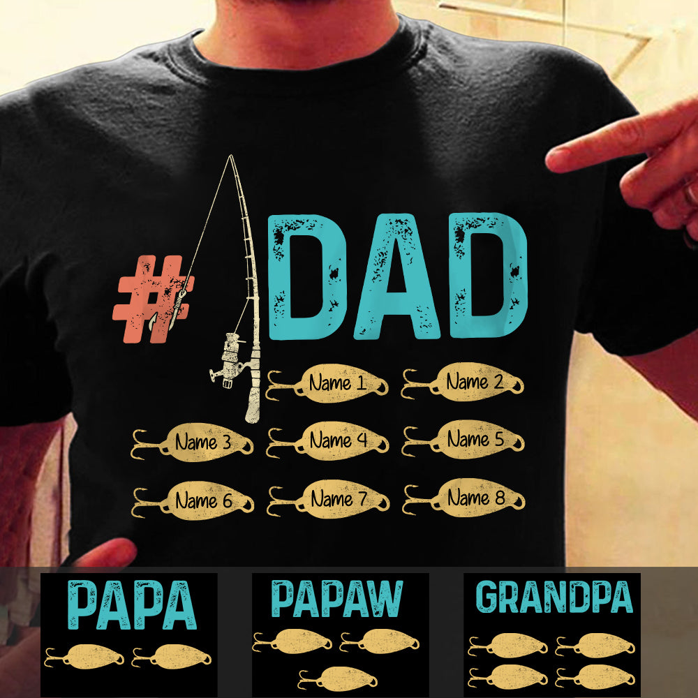 Personalized Fishing Dad Grandpa T Shirt