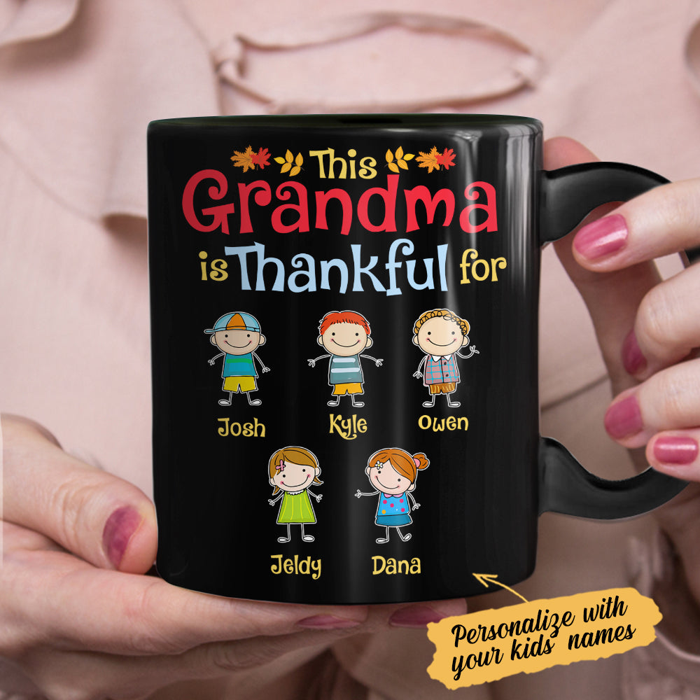 Personalized Grandma Thankful Fall Halloween Mug