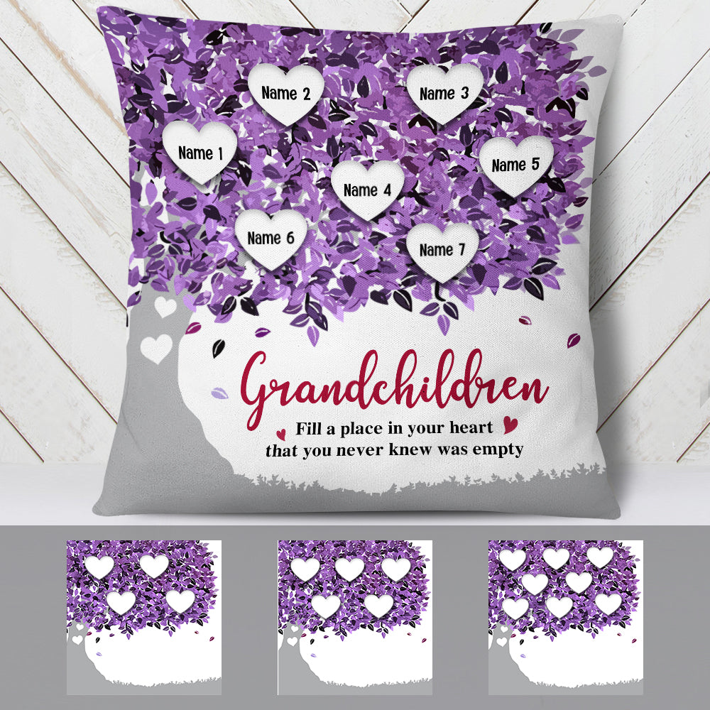 Personalized Grandma Grandpa Heart Tree Pillow - Thegiftio UK