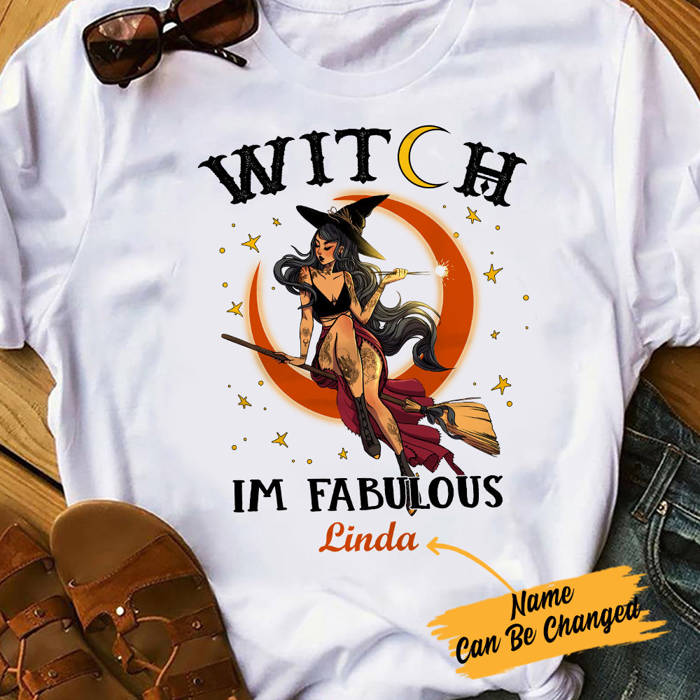 Personalized Witch Fabulous Halloween T Shirt - Thegiftio UK