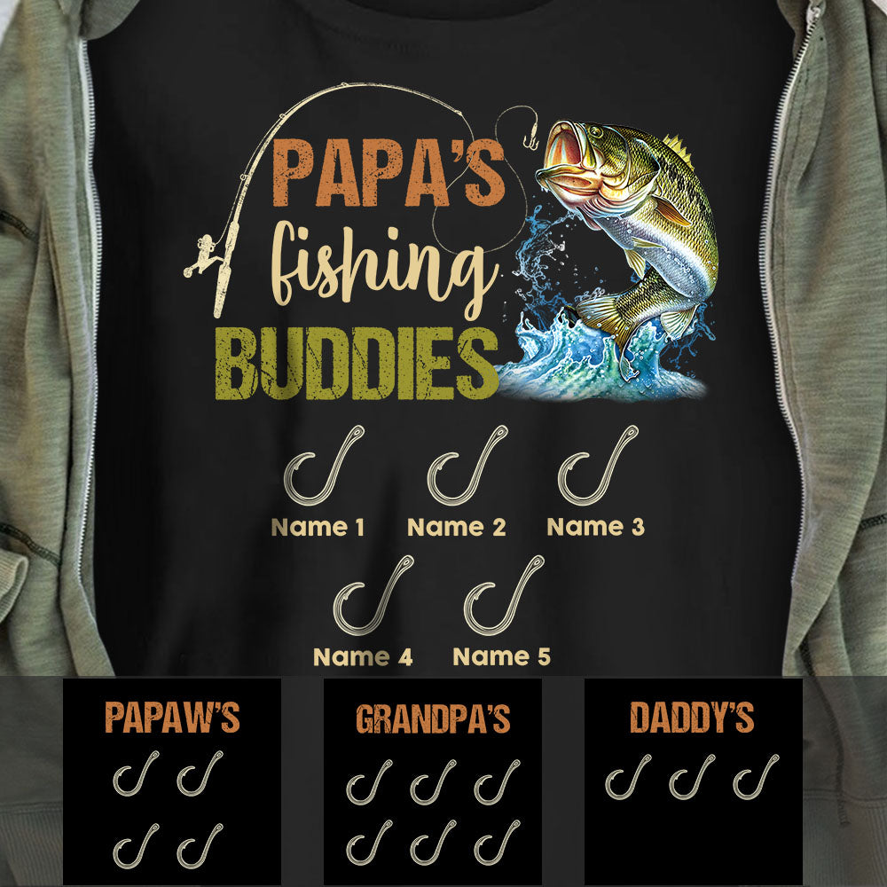 Personalized Dad Grandpa Fishing Buddies T Shirt