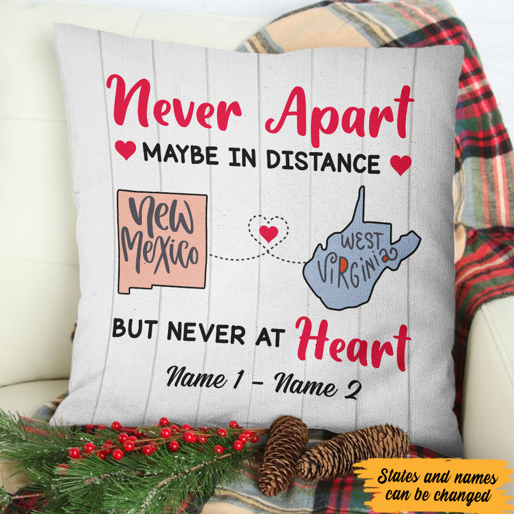 Personalized Never Apart Long Distance  Pillow