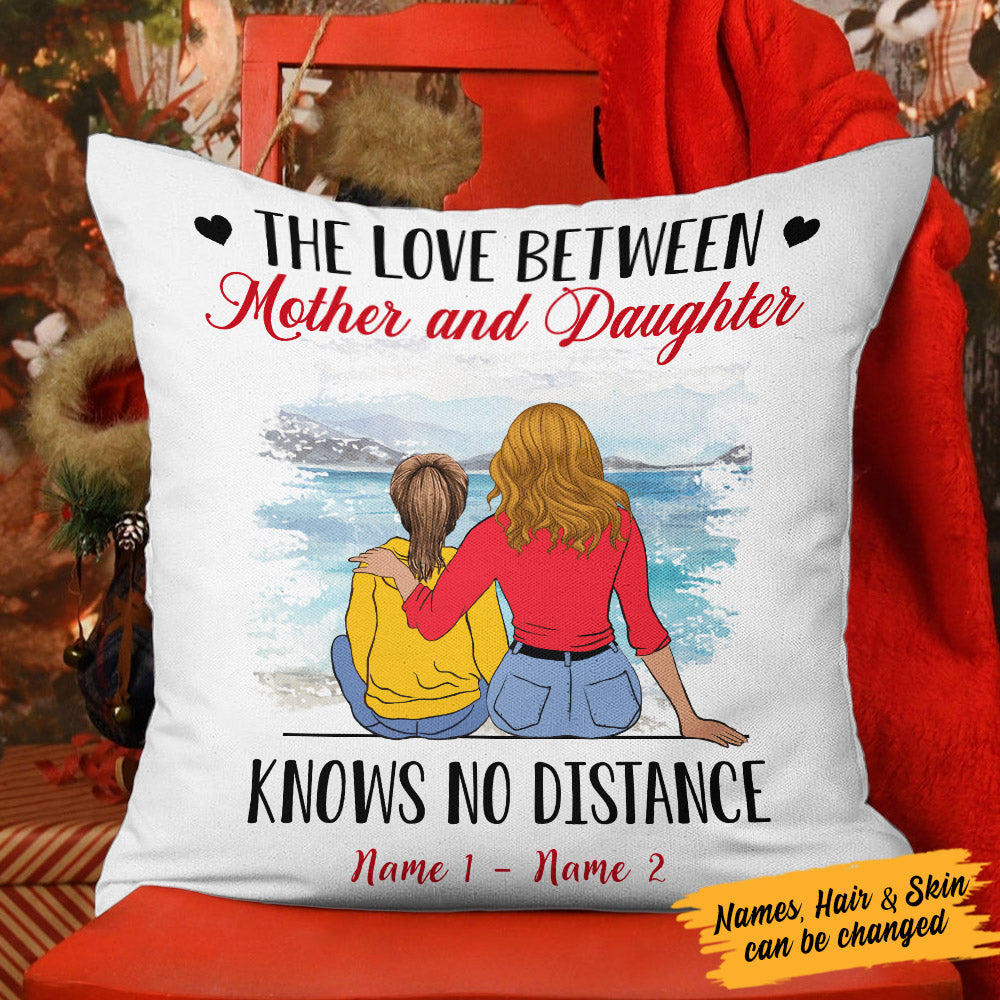 Personalized Mom Daughter Long Distance  Pillow