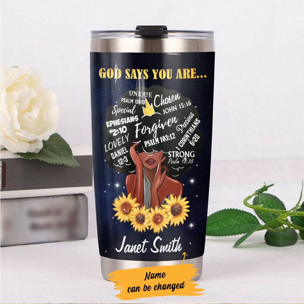 Personalized BWA God Says You Are Steel Tumbler