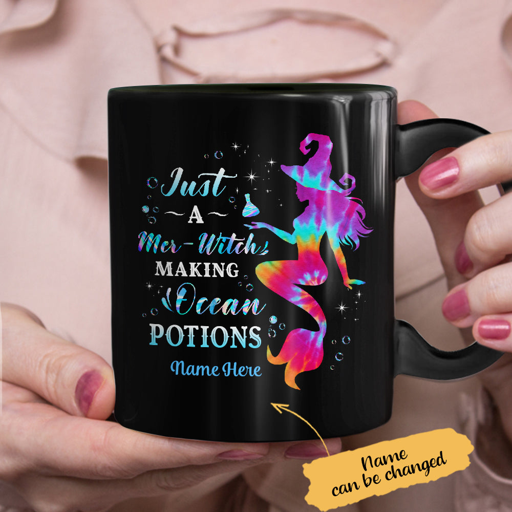 Personalized Mermaid Witch Halloween Ocean Potions Mug
