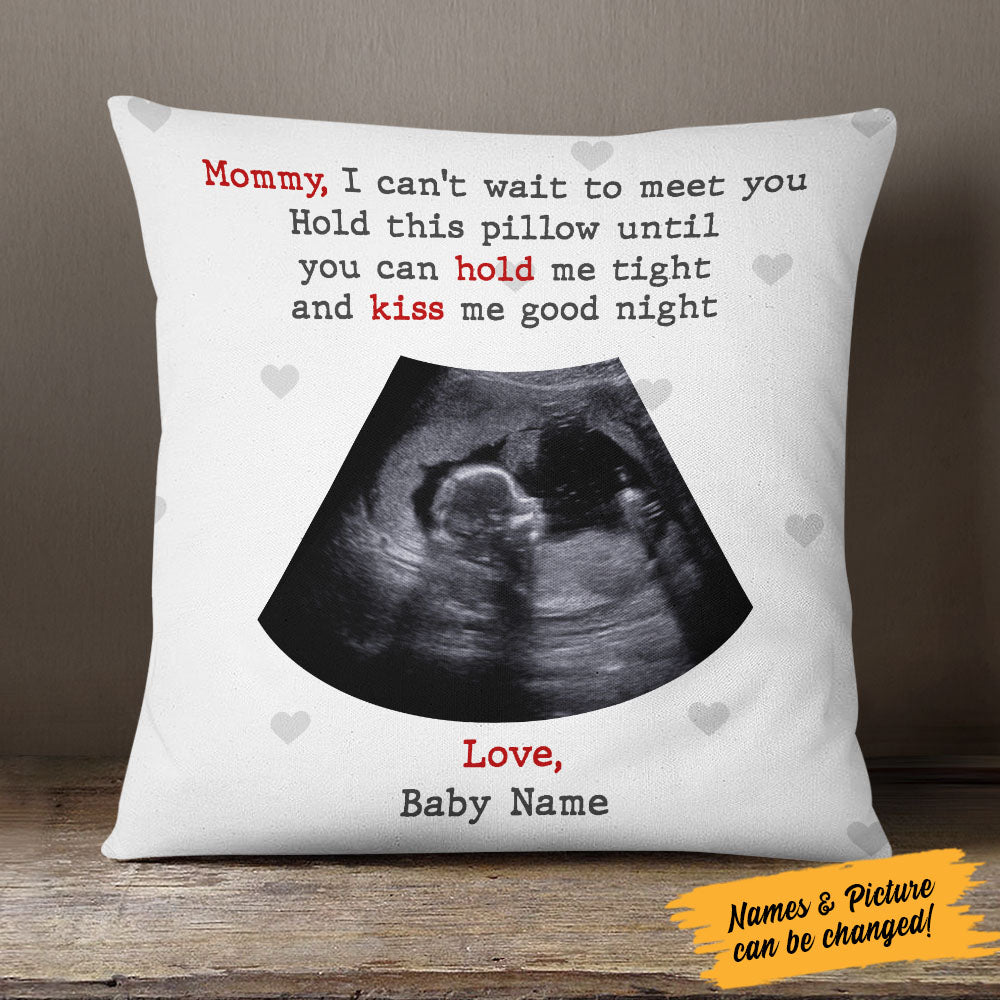 Personalized Baby Ultrasound Mom Dad Pillow