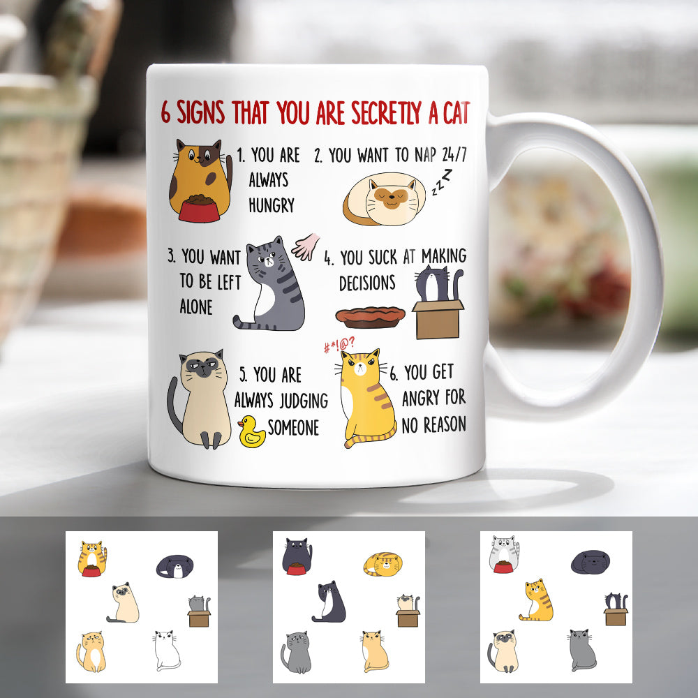 Personalized Cat Lady Six Signs Mug