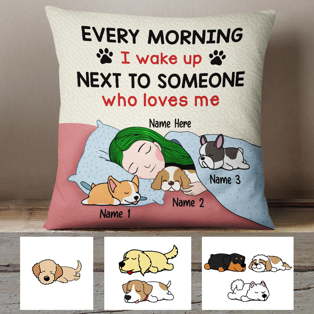 Personalized Every Morning With Dog Pillow - Thegiftio UK