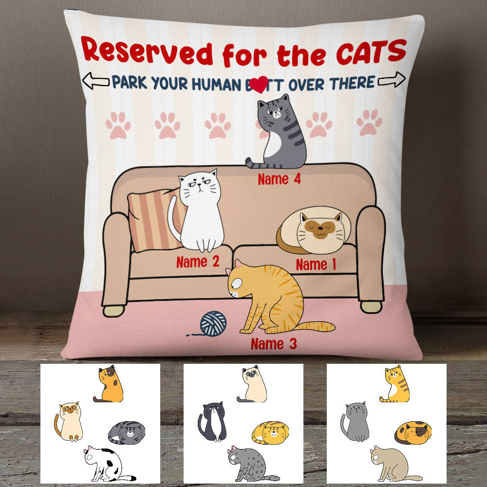 Personalized Reserved For The Cat Pillow - Thegiftio UK