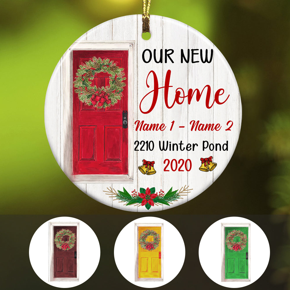 Personalized Red Door First Christmas New Home  Ornament