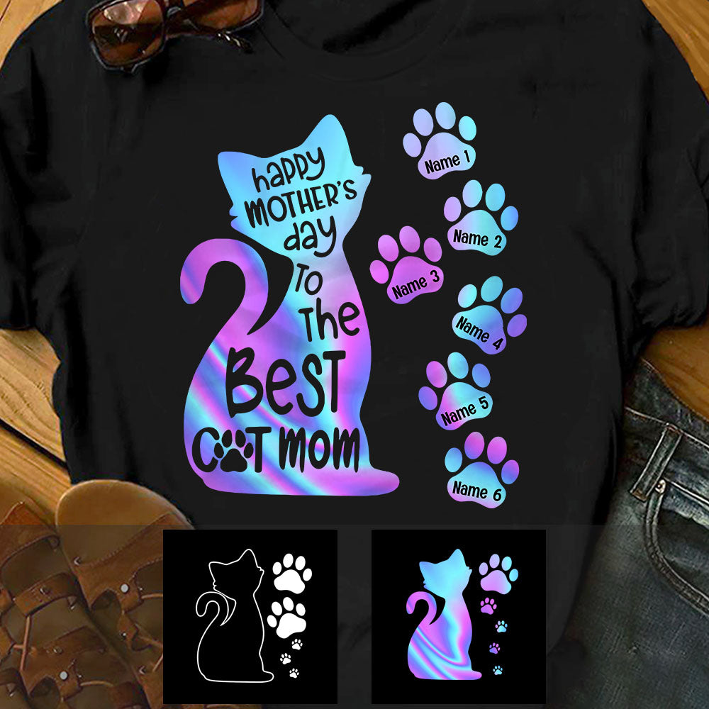 Personalized Cat Mom Happy Mother's Day T Shirt - Thegiftio