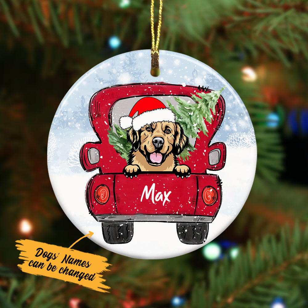 Personalized Golden Retriever Dog Christmas 2021 Ornament - Thegiftio UK
