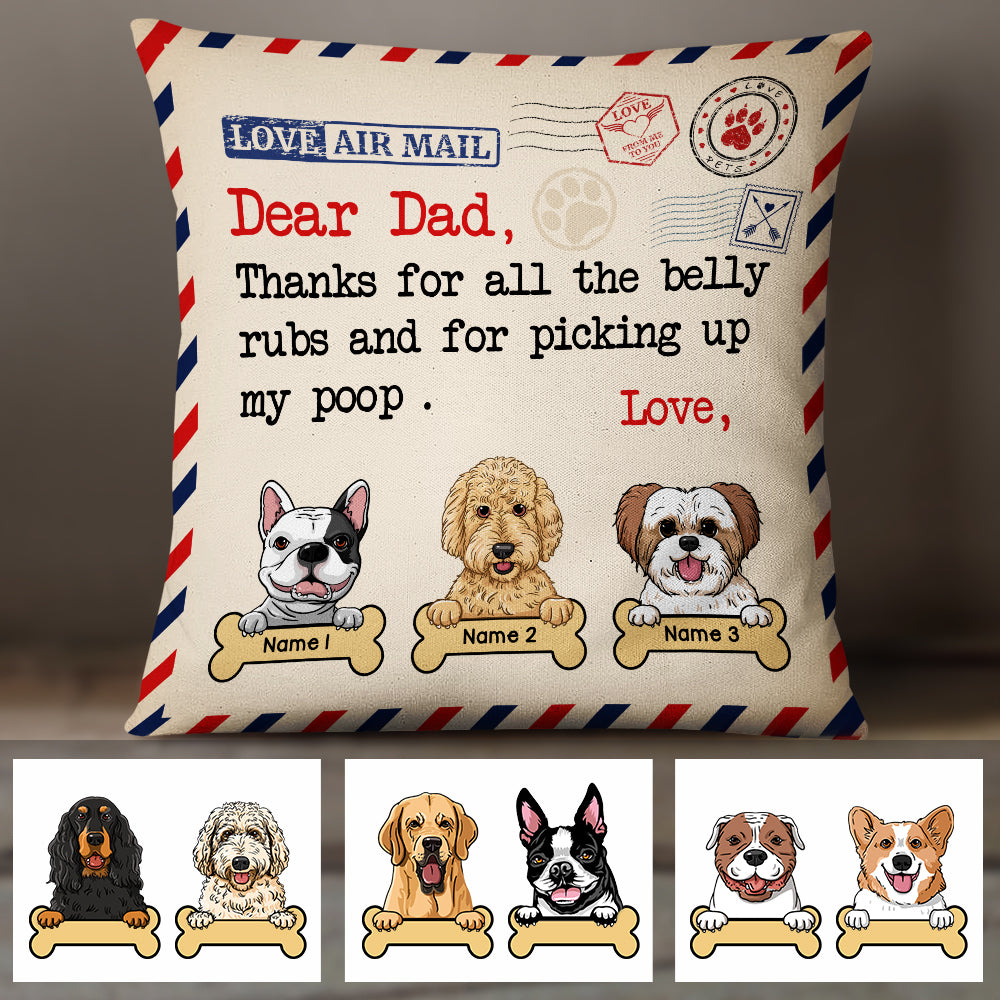 Personalized Gift For Dog Dad Pillow, Love Air Mail Gift For Dog Lover - Thegiftio UK