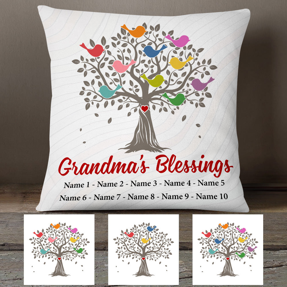 Personalized Grandma Blessing Tree Pillow - Thegiftio UK