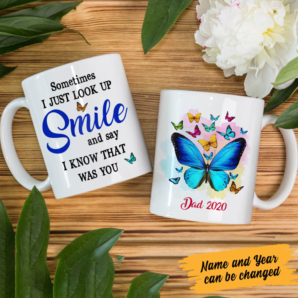 Personalized Butterfly Memorial Smile Mug