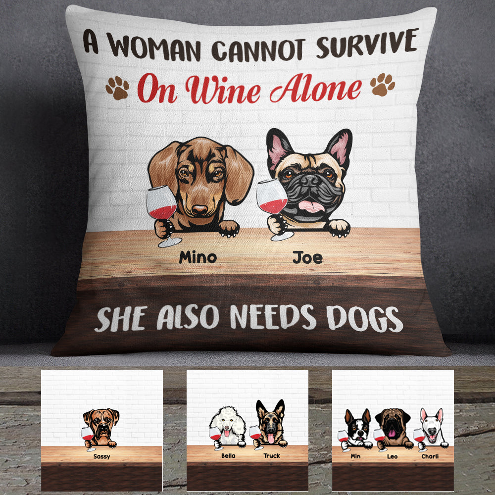 Personalized Cannot Survive Without Dog  Pillow