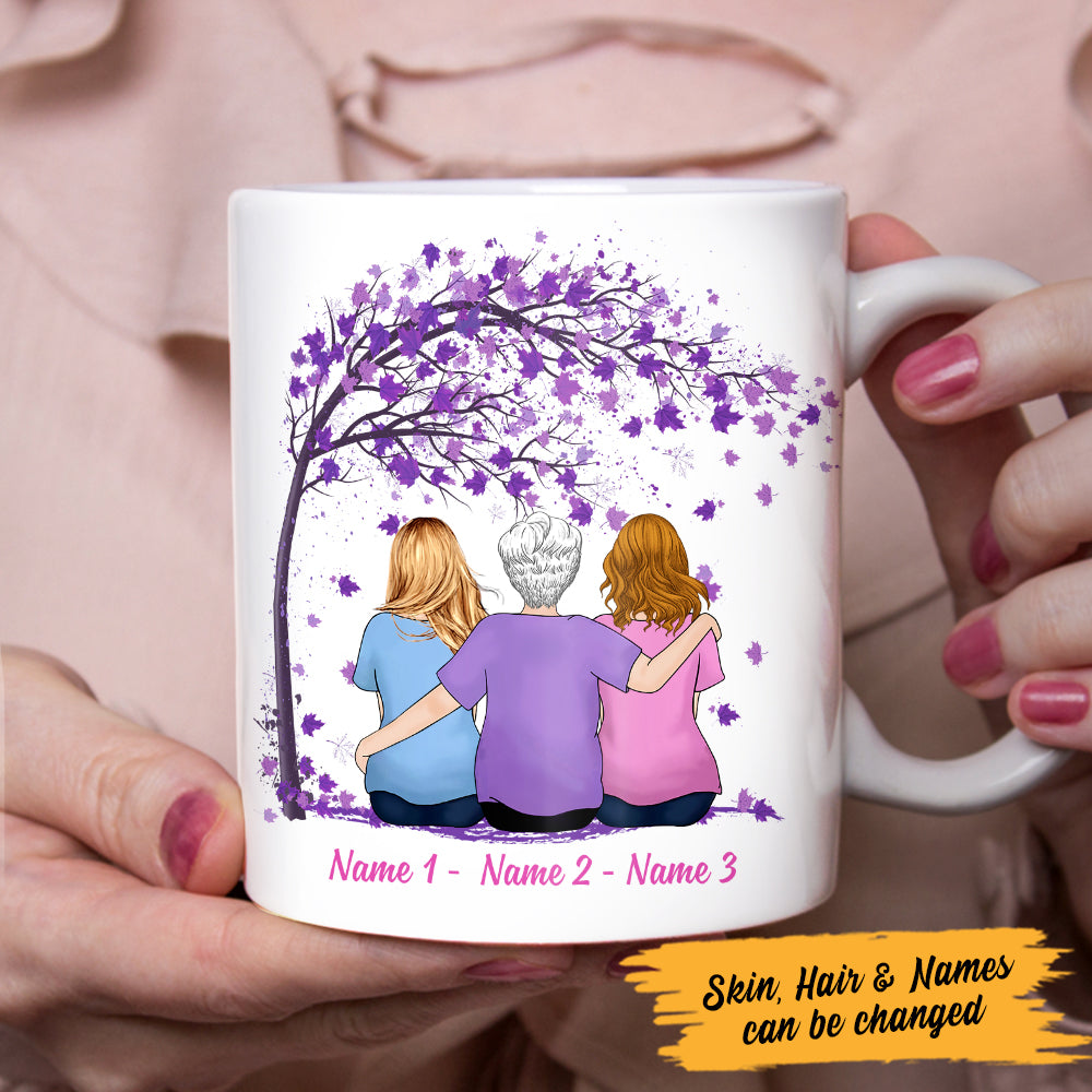 Personalized Mother Daughters Connected By Heart Mug